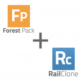 Forest Pack + RailClone (2개 이상)